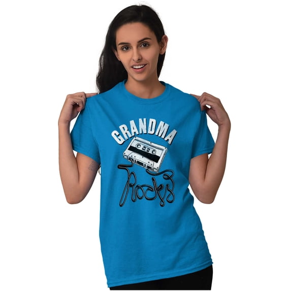 Grandma Rocks Funny Cassette Cute Women's Graphic T Shirt Tees Brisco Brands 5X