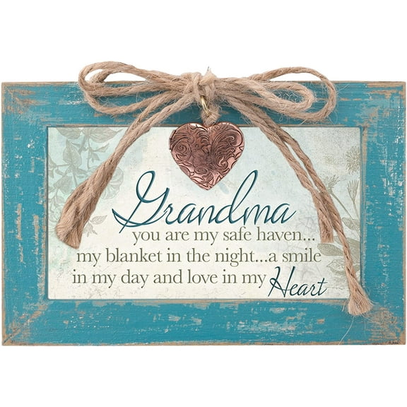 Grandma Safe Haven Blanket Smile Teal Distressed Jewelry Music Box Plays Wind Beneath My Wings