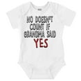 thumbnail image 1 of Grandma Said Yes Funny Grandchild Romper Boys or Girls Infant Baby Brisco Brands 12M, 1 of 7