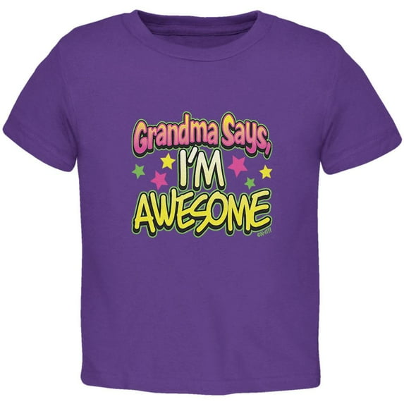 Grandma Says I'm Awesome Toddler T Shirt Purple 4T