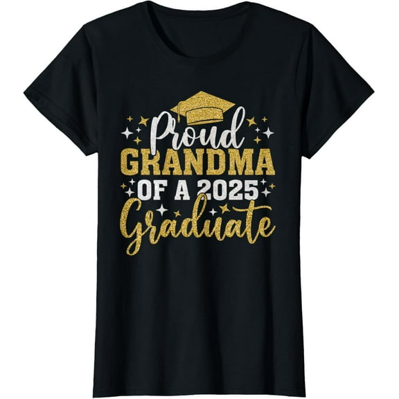 Grandma Senior 2025 Proud Grandma Of Class Of 2025 Graduate T-Shirt100% cotton