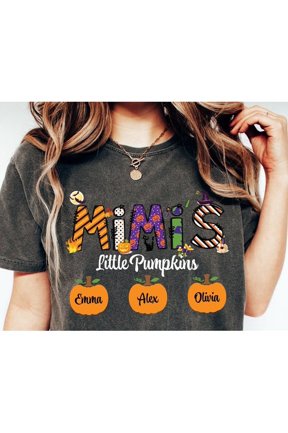 Grandma Shirt Custom Nickname Grandma Nana Mimi Gigi Shirt for Autumn Mom Birthday Gift Ha