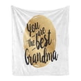 thumbnail image 1 of Grandma Soft Flannel Fleece Throw Blanket, Doodle Style Circular Motif Dots Background and Hand Lettering Words, Cozy Plush for Indoor and Outdoor Use, 50" x 60", Charcoal Grey White, by Ambesonne, 1 of 5