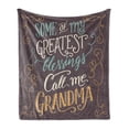 thumbnail image 1 of Grandma Soft Flannel Fleece Throw Blanket, Greatests Call Me Grandma Words with Ornamental Swirled and Curved Lines, Cozy Plush for Indoor and Outdoor Use, 70" x 90", Multicolor, by Ambesonne, 1 of 5