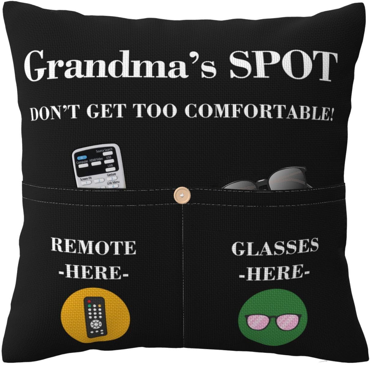 Grandma Spot Pillowcase with Two Pockets, Grandma Gifts, DoubleSided