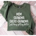 thumbnail image 1 of Grandma Sweatshirt, Mom Grandma Great Grandma Sweatshirt, Mom Crewneck, Pregnancy Announcement Sweatshirt, Great Grandma, Mother's Day All Size S-5Xl, 1 of 5