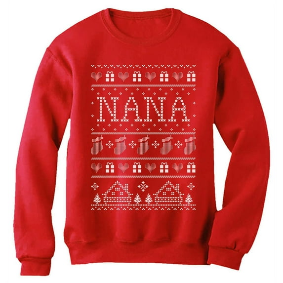 Tstars Festive Nana Christmas Sweatshirt for Women, Grandma Holiday Sweater Style