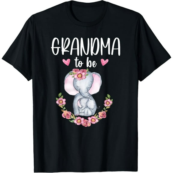 Grandma To Be Elephant Baby Shower Floral T-Shirt