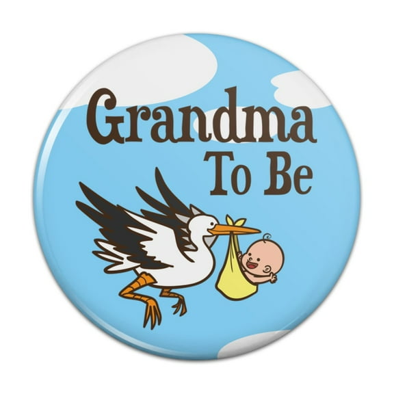 Grandma To Be Stork Baby Grandmother Pinback Button Pin
