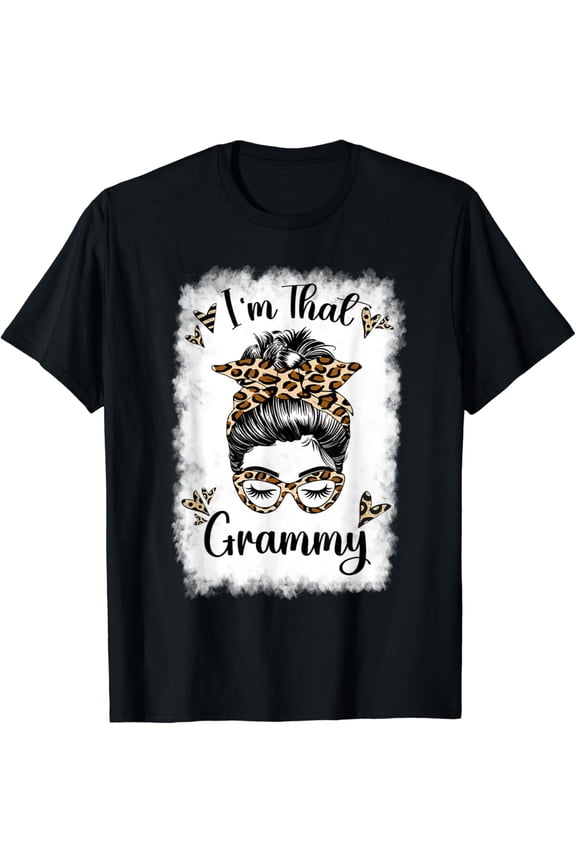 Grandma Tshirts For Women I'm That Grammy Grandma Bleached T-Shirt Black Medium