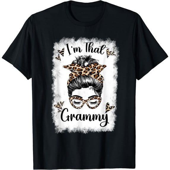 Grandma Tshirts For Women I'm That Grammy Grandma Bleached T-Shirt Black X-Large
