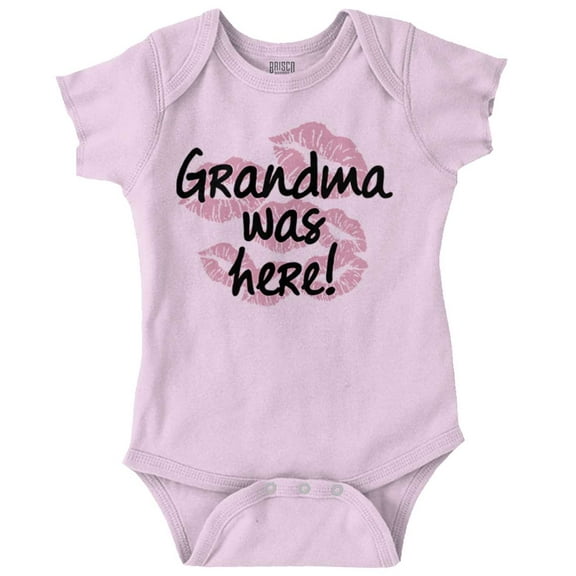 Grandma Was Here Kisses Love Funny Romper Boys or Girls Infant Baby Brisco Brands 6M