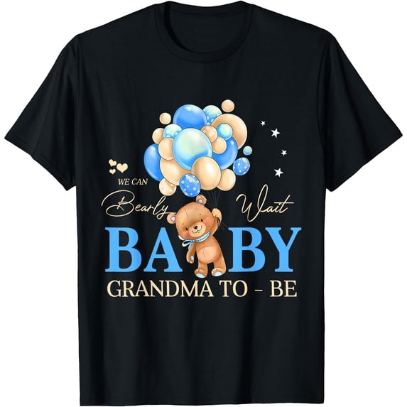 Grandma We Can Bearly Wait Baby Shower Bear Family T-Shirt