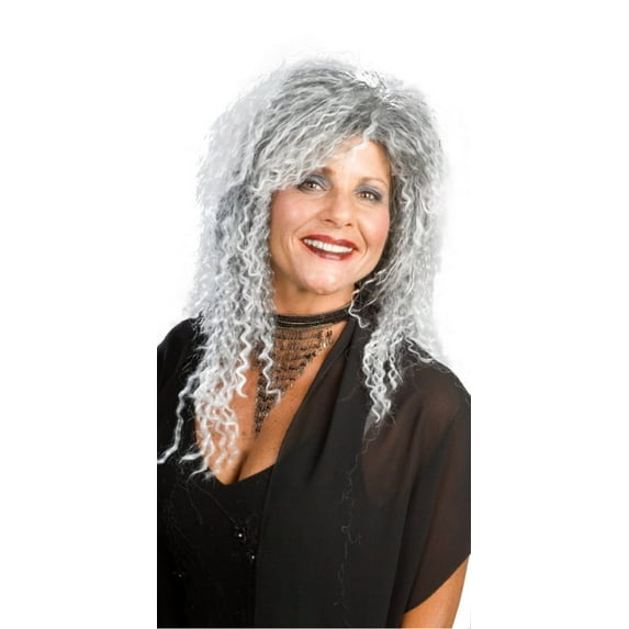 Grandma Wig Addams Family Witch Kinky Women's Old Lady Mixed Grey by Enigma Costume Wigs