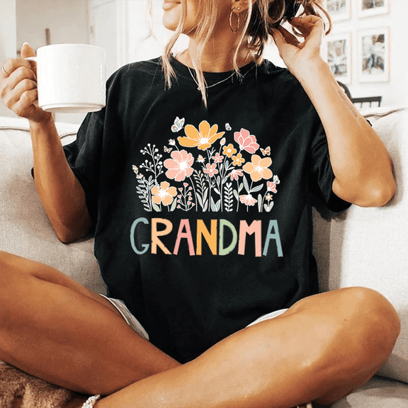 Grandma Wildflower Pastel Graphic T-Shirt