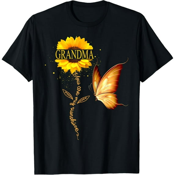 Grandma You Are My Sunshine Butterfly Sunflower Mother Gift T-Shirt Unisex S-5XL Hot Trending Shirt, Vintage Birthday Gift