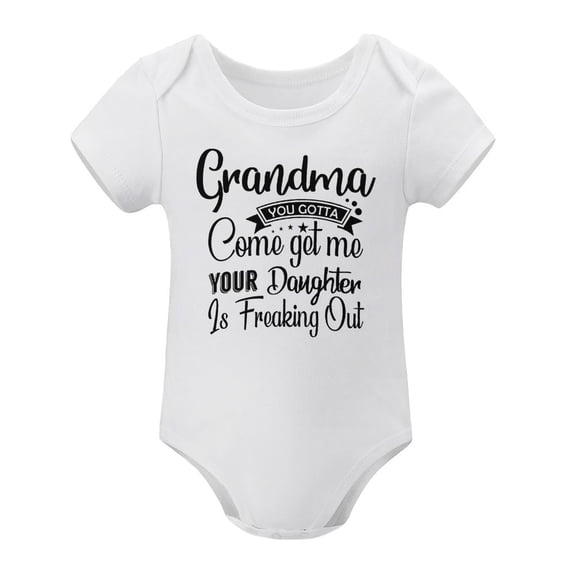 Grandma You Gotta Come Get Your Daughter - Baby Clothes - Funny Newborn Bodysuit Outfits for Boys And Girls White-style-1 3months