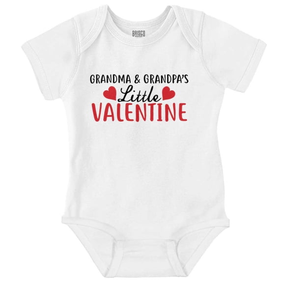 Grandma and Grandpas Little Valentine Romper Boys or Girls Infant Baby Brisco Brands 6M