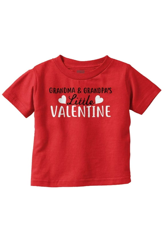 Grandma and Grandpas Little Valentine Toddler Boy Girl T Shirt Infant Toddler Brisco Brands 18M