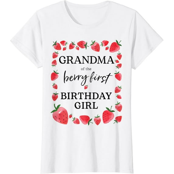 Grandma of Berry First Birthday Girl Sweet One Strawberry T-Shirt