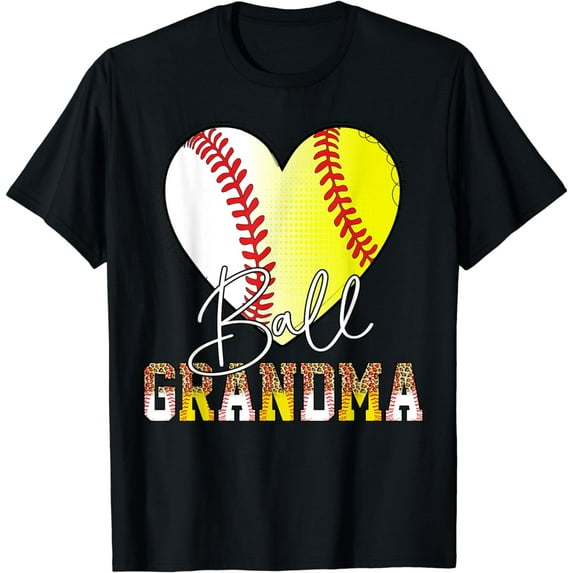 Grandma of Both Baseball Softball Grandkids Ball Mothers Day T-Shirt