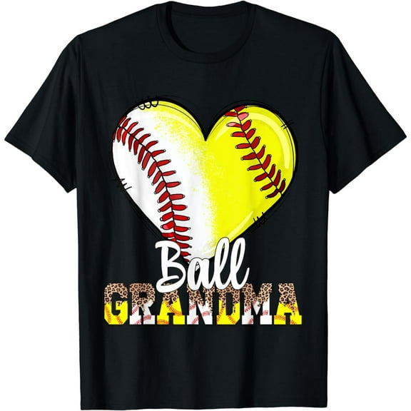 Grandma of Both Baseball Softball Grandkids Ball Mothers Day T-Shirt