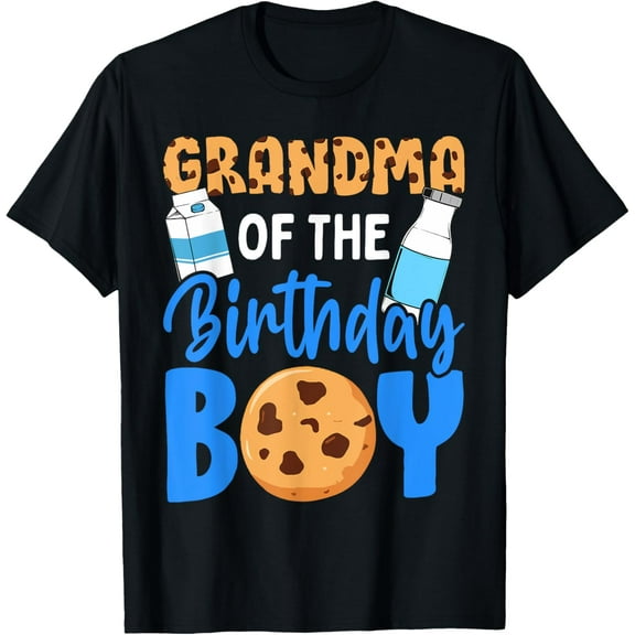 Grandma of the birthday boy Milk and Cookies 1st birthday T-Shirt100% cotton