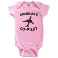 thumbnail image 1 of Grandma's Co-Pilot Cute Airplane Baby Bodysuit (Pink), 6-9 Months, 1 of 2