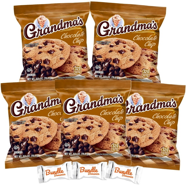 Grandma's Cookies CHOCOLATE CHIP (5 Pack) (10 Cookies Total) W/Bundle