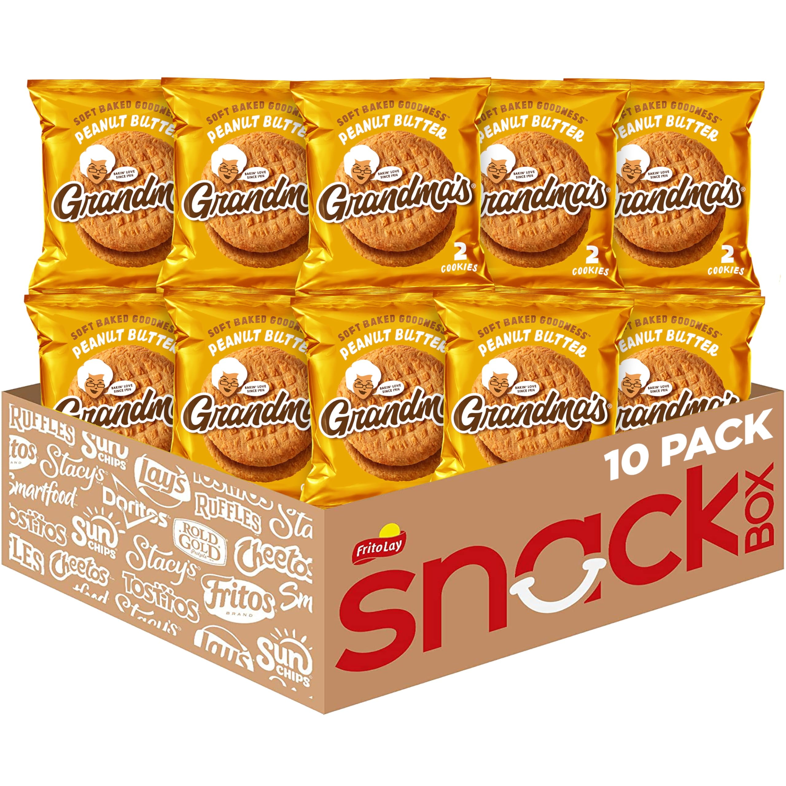 Grandma's Cookies, Peanut Butter, 2.5 Ounce (Pack of 10)