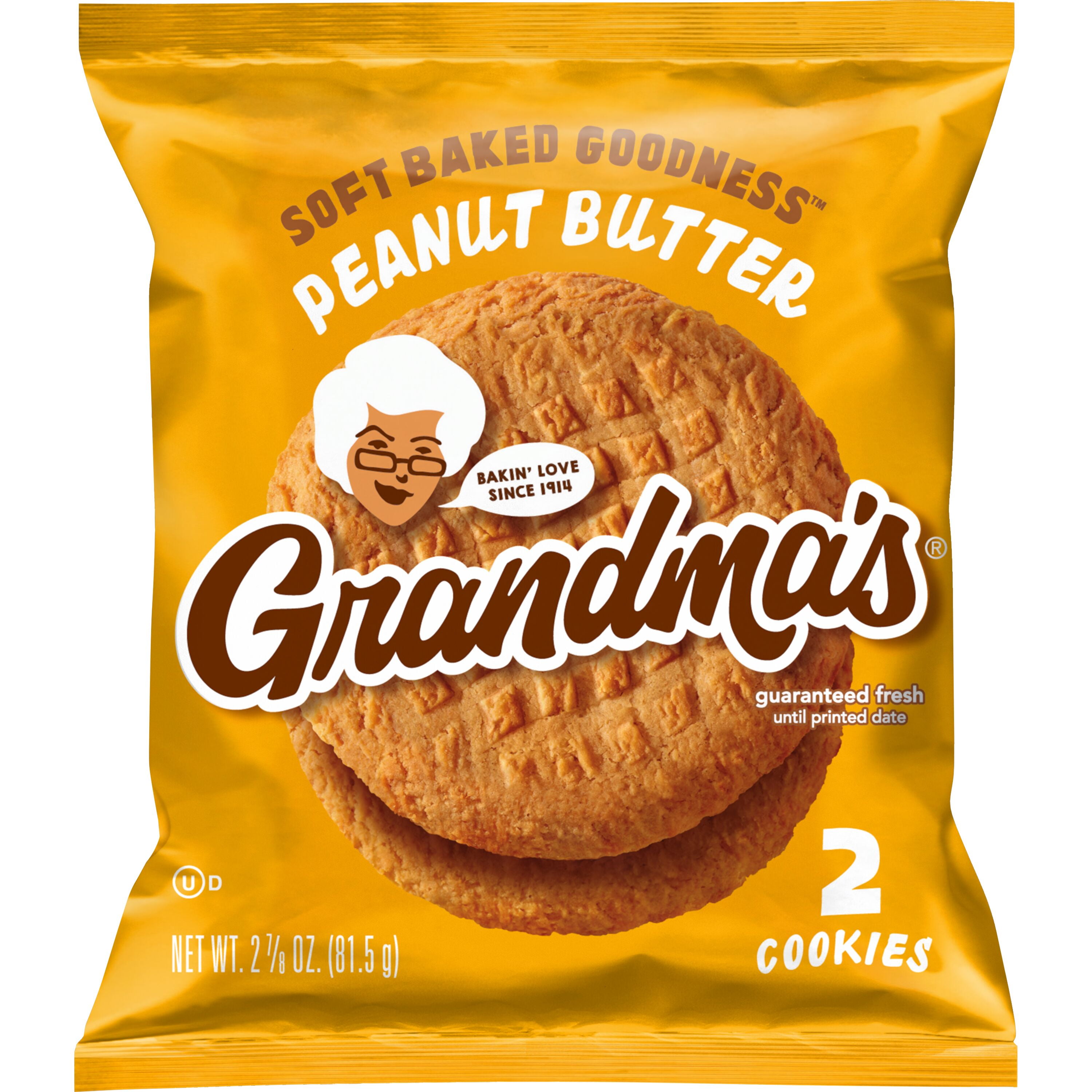 Grandmas Cookies, Peanut Butter Cookie, 2.875 oz Cookies Pack, (Single Pack) (Packaging May Vary)