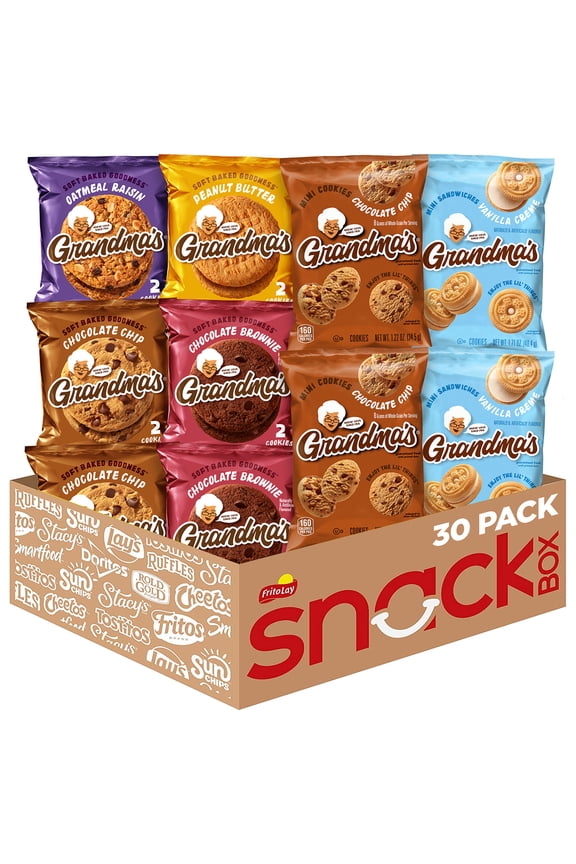 Grandmas Cookies Variety Pack Flavored Cookies Snacks (30 Pack) (Packaging May Vary)