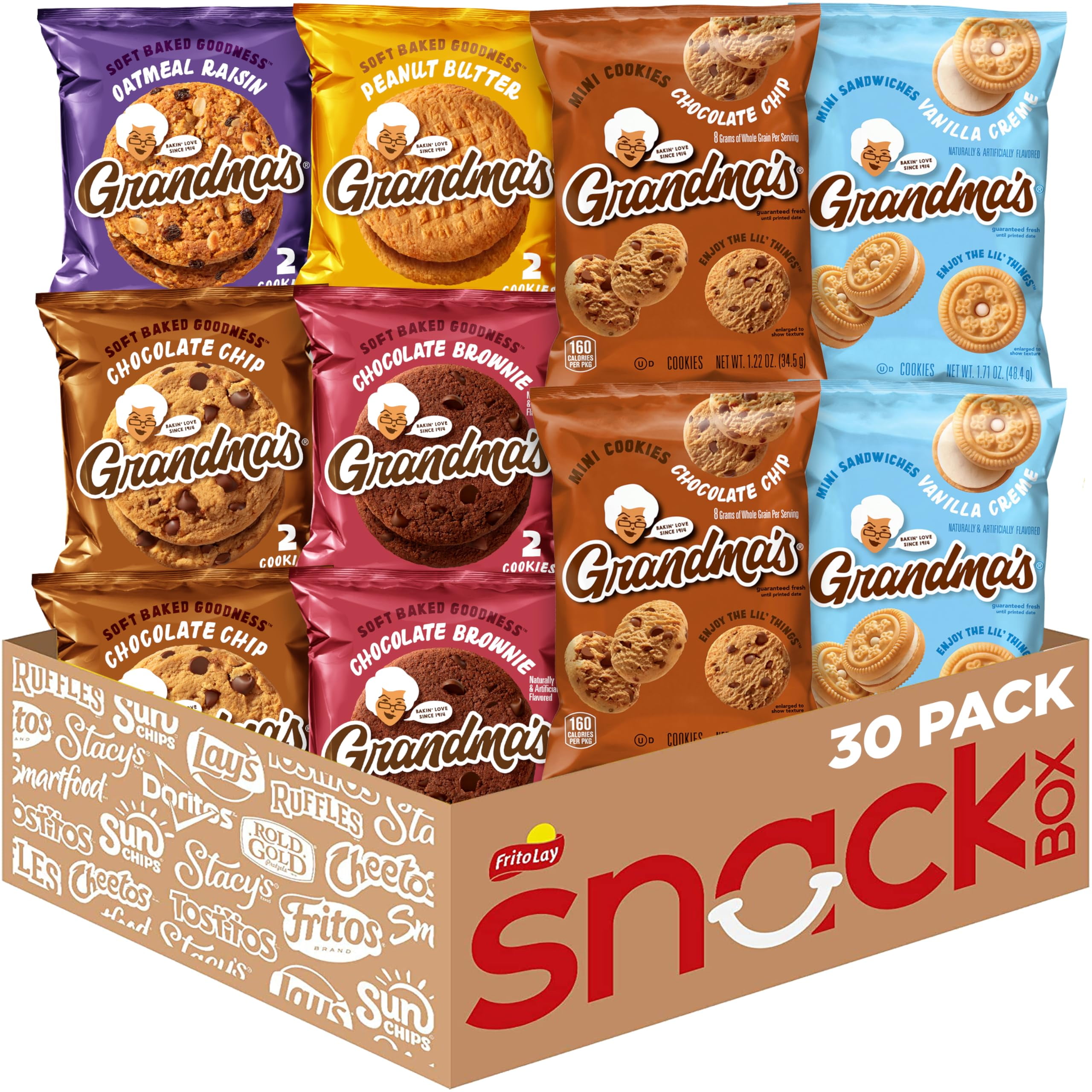 Grandma's Cookies, Variety Pack, (Pack of 30) NG01