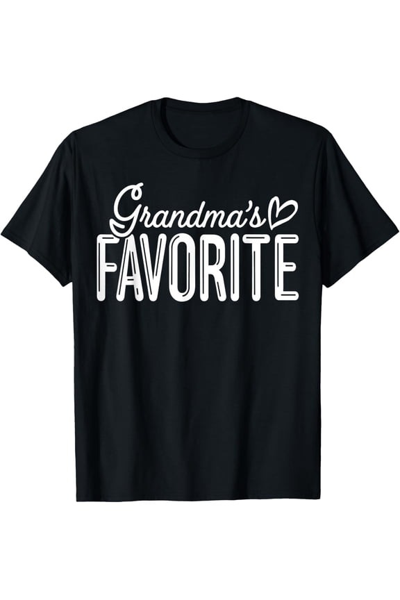 Grandma's Favorite Grandson Granddaughter Family Reunion T-Shirt- American fashion hot selling casual retro high quality 100% cotton T-shirt 1 piece
