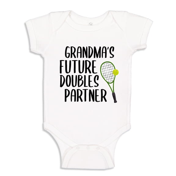 Grandma's Future Doubles Partner Baby Bodysuit One Piece 12 mo White