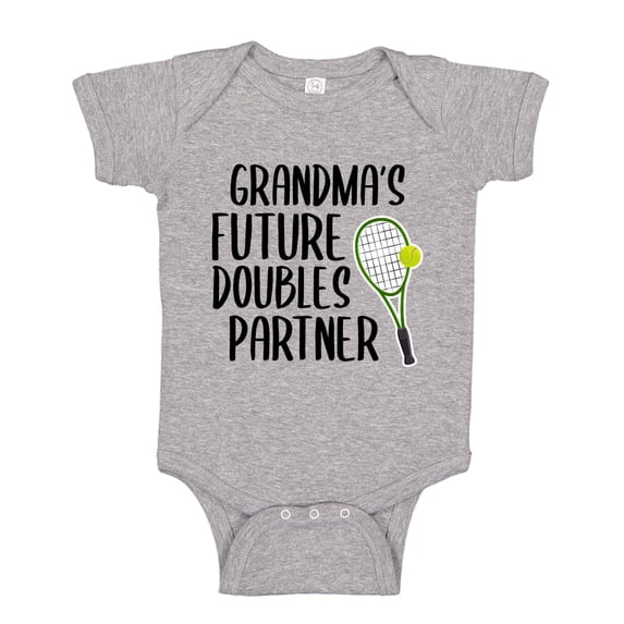 Grandma's Future Doubles Partner Baby Bodysuit One Piece NB Athletic Heather