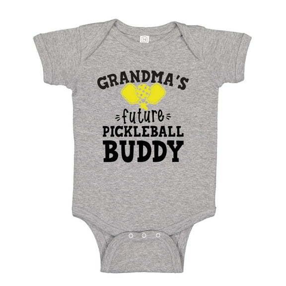 Grandma's Future Pickleball Buddy Baby Bodysuit One Piece 6 mo Athletic Heather