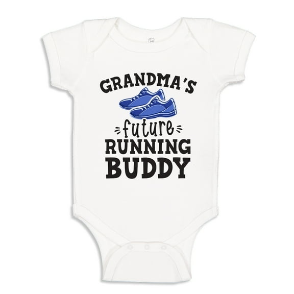 Grandma's Future Running Buddy Baby Bodysuit One Piece 18 mo White