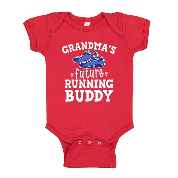 Grandma's Future Running Buddy Baby Bodysuit One Piece 6 mo Red