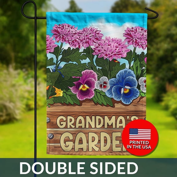 Grandma's Garden Flag Flower Box Double Sided