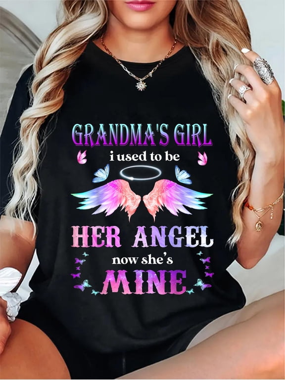 Grandma's Girl I Used To Be Her Angel Now She’s Mine T-Shirt To My grandma In Heaven I Miss You