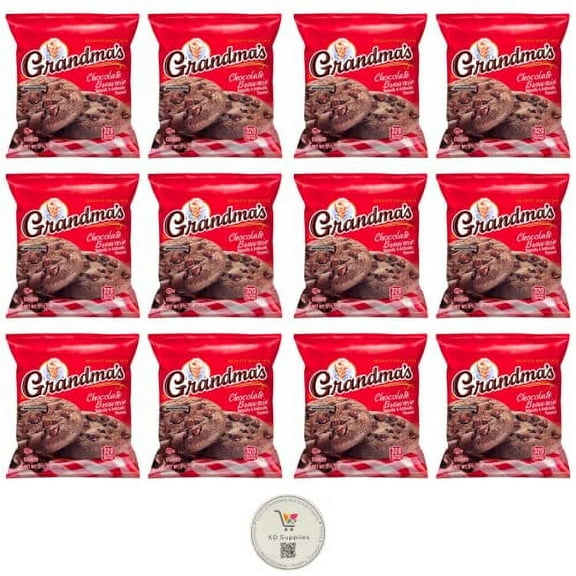 Grandma's Homestyle Big Cookies - 2 Cookies in Each Pack (Pack of 12) Total 24 Cookies (Chocolate Brownie)