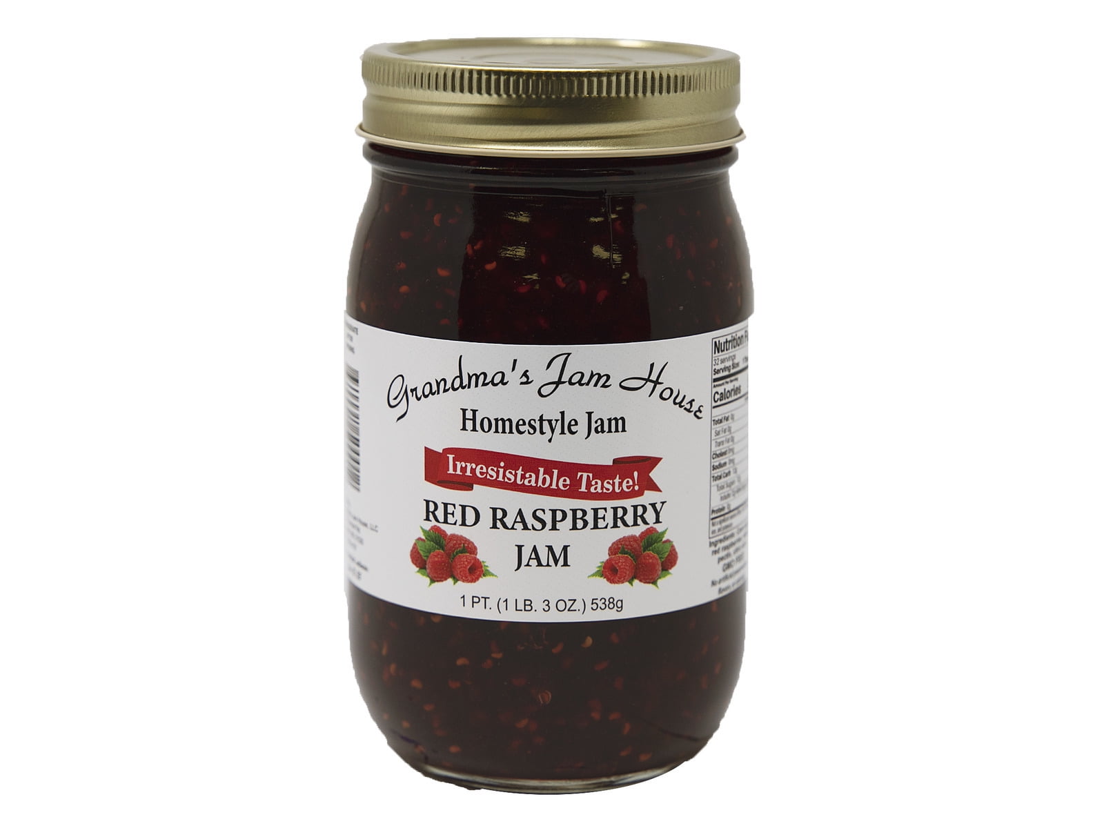 Grandma's Homestyle Red Raspberry Jam, 2Pack 16 oz. Jars