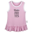 thumbnail image 1 of At Grandma's House Answer is Always Yes Funny Dresses For Baby, Newborn Babies Skirts, Infant Princess Dress, 0-24M Kids Graphic Clothes (Pink Sleeveless Dresses, 12-18 Months), 1 of 4