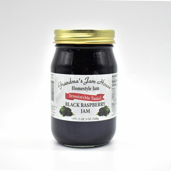 Grandma's Jam House All Natural USA Made Homestyle Black Raspberry Jam, 19 oz