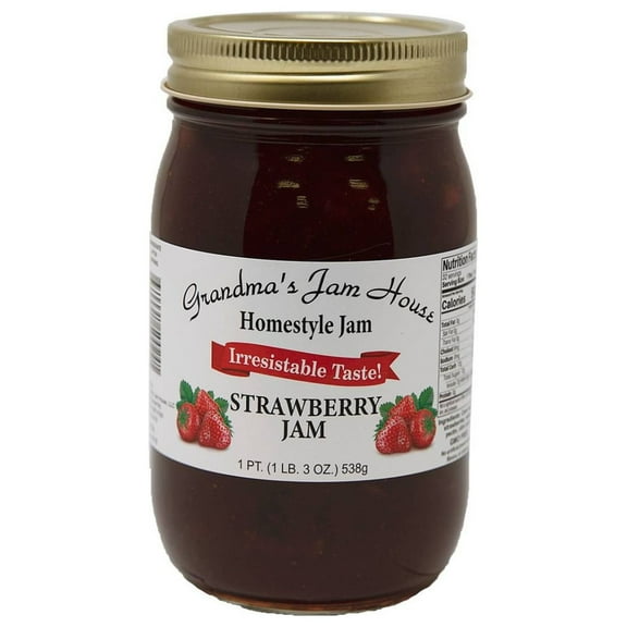 Grandma's Jam House All Natural USA Made Homestyle Strawberry Jam, 19 oz
