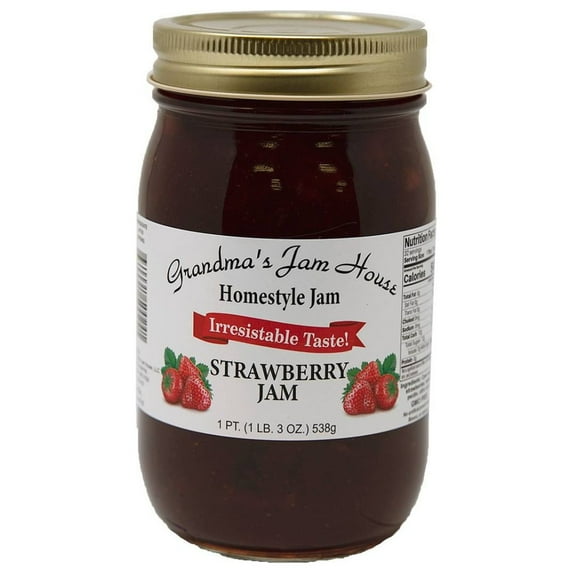 Grandma's Jam House All Natural USA Made Homestyle Strawberry Jam, 19 oz