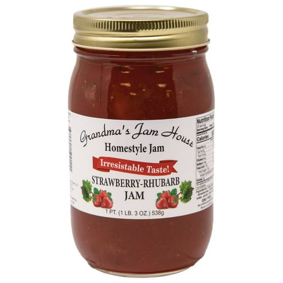 Grandma's Jam House All Natural USA Made Homestyle Strawberry-Rhubarb Jam, 19 oz