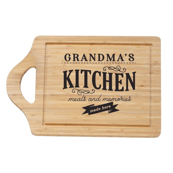 Grandma’s Kitchen Bamboo Cutting Board – Engraved Meals and Memories Design Gift for Grandmother
