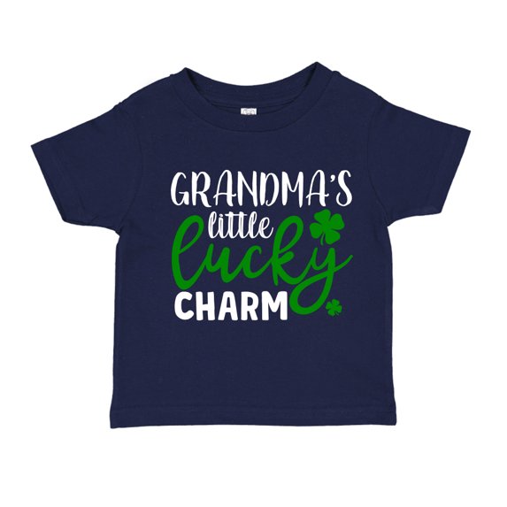 Grandma's Little Lucky Charm Toddler T-Shirt 5/6T Navy Blue